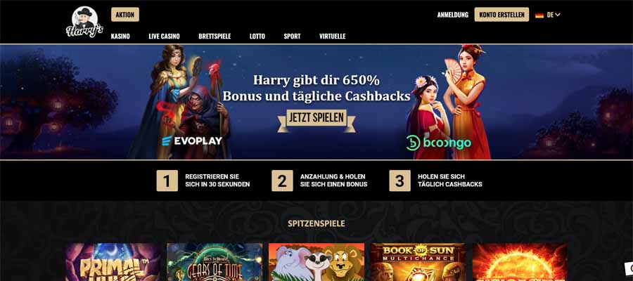 harrys casino homepage