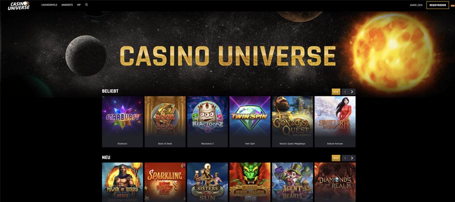 screenshot casino universe interface